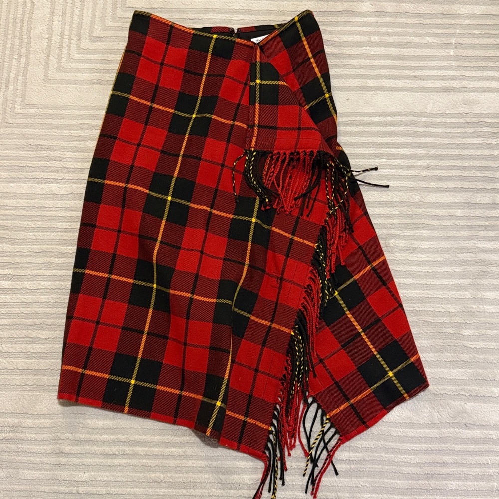 JW ANDERSON Red and Black Plaid Skirt